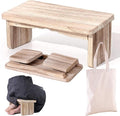 Kneeling Chair,Meditation Bench Kneeling Stool,Perfect Wooden Kneeling Stool Ergonomic Kneeling Meditation Yoga Bench, with Locking Hinges, for Tea Ceremony, Yoga, Praying, Deep Meditation Bench(White