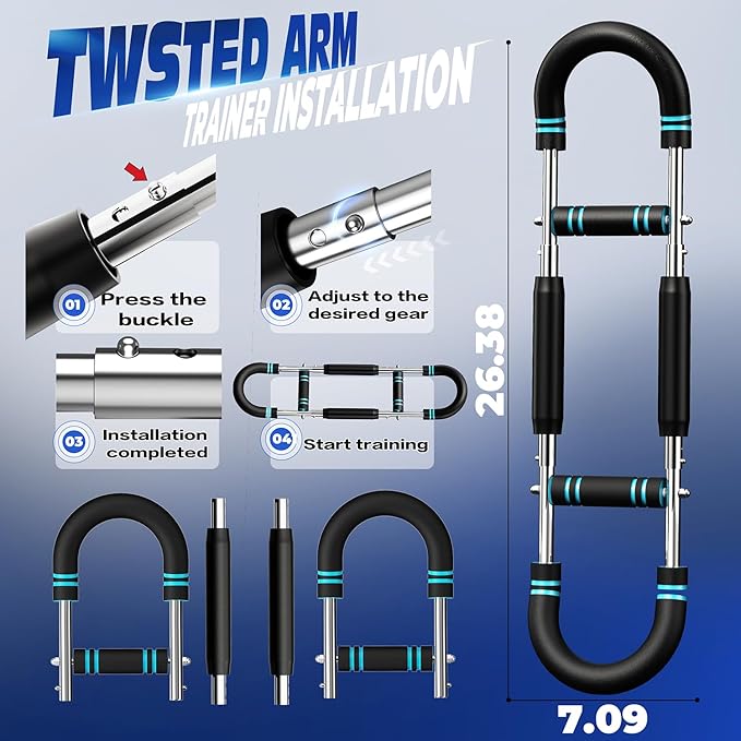 Twister Arm Trainer, Adjustable Chest Workout Equipment for Men & Women, Home Gym Strength Trainer, Muscle Builder & Strength Training for Arms, Chest