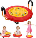 3-In-1 Balance Scooter Board for Kids，Plastic Wobble Balance Board Rocker Maze with Handles, 5 Balls, Toddler Floor Scooter Boards for Sensory Training, Physical Therapy