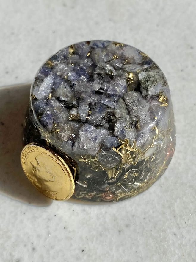 Iolite Orgone Generator Energy Accumulator 528Hz/7.83Hz/Advance Harmonics Many Beautiful Ingredients and Colors! (Iolite)