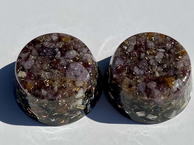 Lepidolite Orgone Generator Energy Accumulator 7.83Hz/432Hz/528Hz/Advance Harmonics Many Beautiful Ingredients and Colors!(Lepidolite)