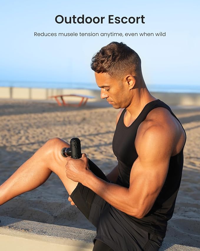 RENPHO Mini Thermal Massage Gun with Heat, FSA Eligible HSA, Birthday Gifts for Women Men, Portable Deep Tissue Percussion Massager, Color Silicone Sleeves Travel Size with Carry Case