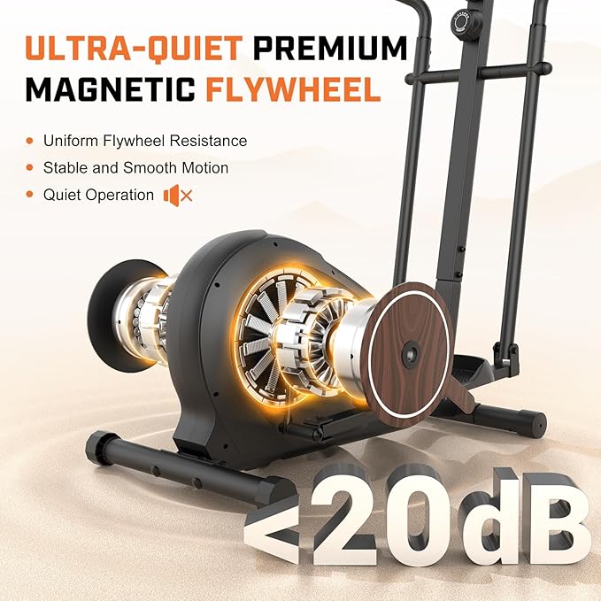 ANCHEER Elliptical Exercise Machine, Elliptical Trainer for Home Gym, Exercise Equipment 500Lbs Max Weight, Ultra-Silent Elliptical Machine, with Smooth 14 Resistance Levels & Pulse Rate Grips