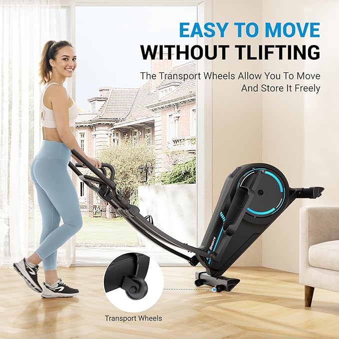 THERUN Elliptical Exercise Machine, Hyper-Quiet Magnetic Elliptical Machine for Home, 15.3IN Stride Elliptical Training Machines with 16 Resistance Levels, 17.6LBS Flywheel