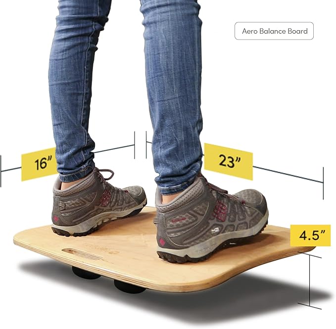 LifeSpan Fitness Aero standing balance board for standing desks, Anti-Fatigue, Health and Comfort 23x16x4.5 inch, Light Birch Wood