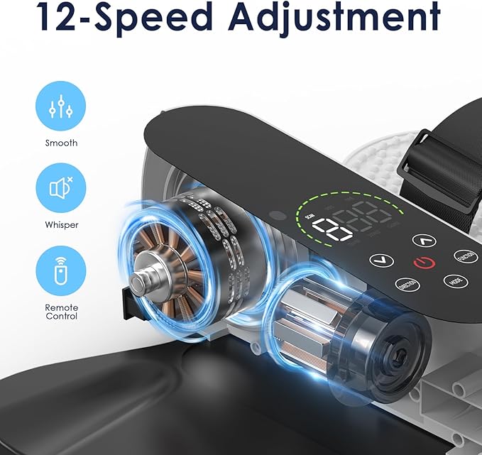 2025 New Under Desk Elliptical Machine,Portable Seated Pedal Exercise Machine for Seniors, 12 Adjustable Speed Elipse Leg Exerciser with Remote Control,Quiet Foot Exercise Machine for Home Office