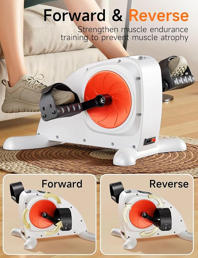 Mini Exercise Bike for Adults Under Desk Exercise Bike, Electric Pedal Exerciser for Seniors & Leg/Arm Fitness,12 Adjustable Speeds & LCD Display, Portable Exercise Bike for Seniors Home Leg Exercise