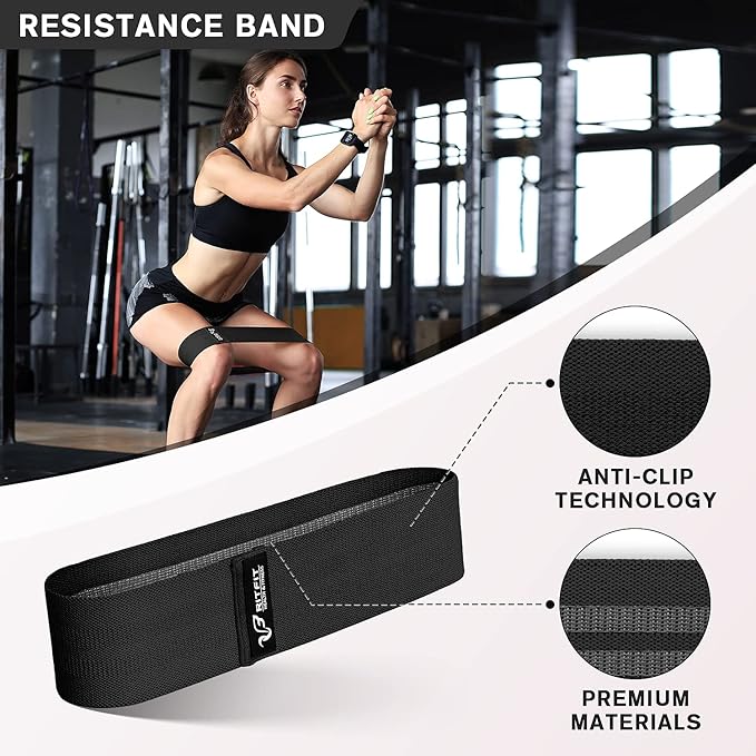 RitFit 7 Pcs Barbell Squat Pad Set, with Resistance Band, 2 Safety Straps, 2 Gym Ankle Straps & Carry Bag, Upgraded Neck & Shoulder Protective Pad Support for Squats, Lunges & Hip Thrust (Pink/Black)