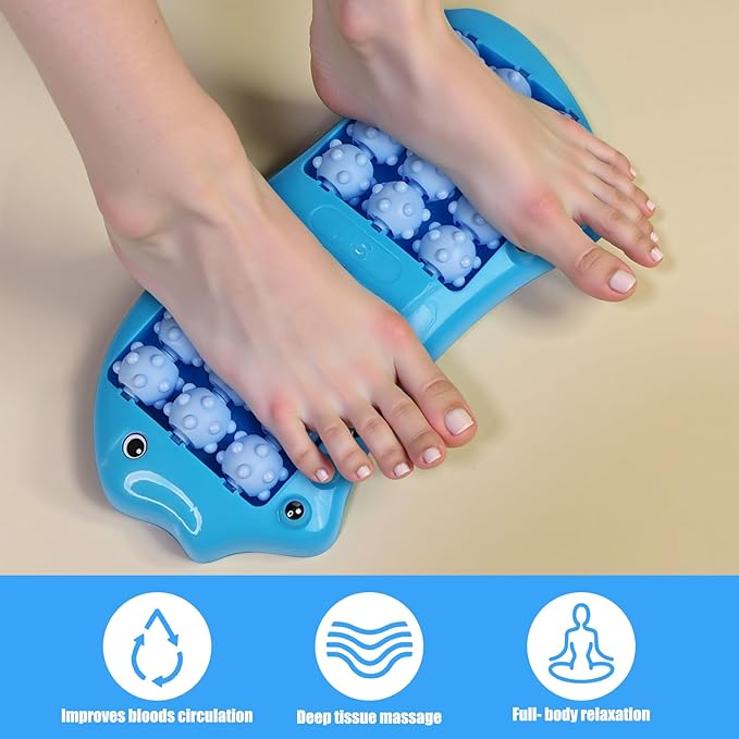 Roller Foot Massage, Shiatsu Acupuncture Massage, Reflexology Tool, Foot Massager Roller, Plantar Fasciitis Relief, Heel, Arch, Muscle Aches, Foot Pain, Stress Relief - Relaxation Gifts for Women, Men