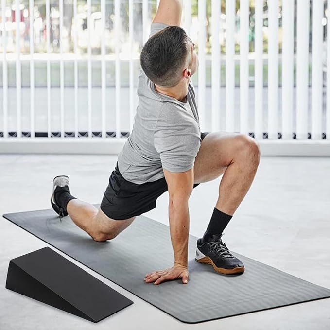 1 Pair Squat Wedge Block 13x6x3.5 Inch EVA Supportive Workout Yoga Block for Fitness, Pushup, Weightlifting, Foot Stretching.