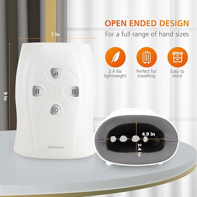 Snailax Hand Massager with Heat and Compression for Arthritis, Mother Day Gift, Carpal Tunnel Finger Numbness, FSA Eligible, Cordless Hand Massager for Palm & Wrist Circulation