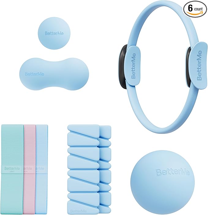 BetterMe Sculpt Body Kit - Pilates Equipment Set for Home Workouts - Home Pilates Kit with Pilates Ring Pilates Ball Resistance Bands, and Recovery Massage Tools