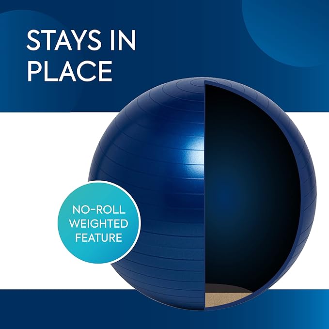 Bouncyband Balance Ball – Create Flexible Seating to Improve Focus at School, Office, or Home with This No-Roll Weighted Ball