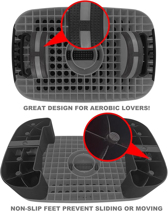 4-In-1 Balance Board and Stepper Exercise Platform - Aerobic Step Adjustable Home Workout Slant Board, Non Slip Soft cushion - With Home Workout Suggestions