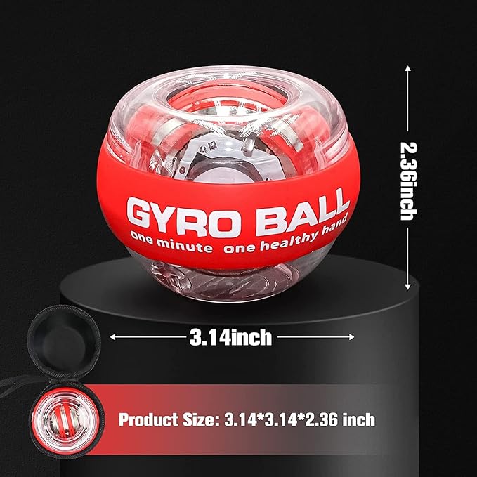 Auto-Start Wrist Power Gyro Ball with LED Lights, Wrist Strengthener and Forearm Exerciser for Stronger Arm Fingers and Muscle