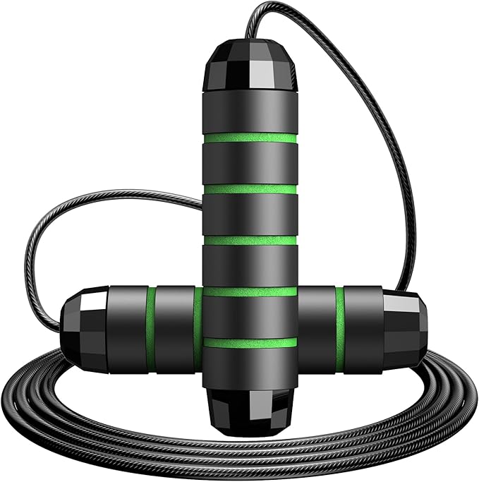 Jump Rope,Tangle-Free Rapid Speed Jump Rope with Ball Bearings for Men,Women and Kids,Adjustable Steel Skipping Rope with Ergonomic Foam Handles,A Ideal Equipment and Accessories for Workout,Fitness,Exercise,Home Gym,Slim Body