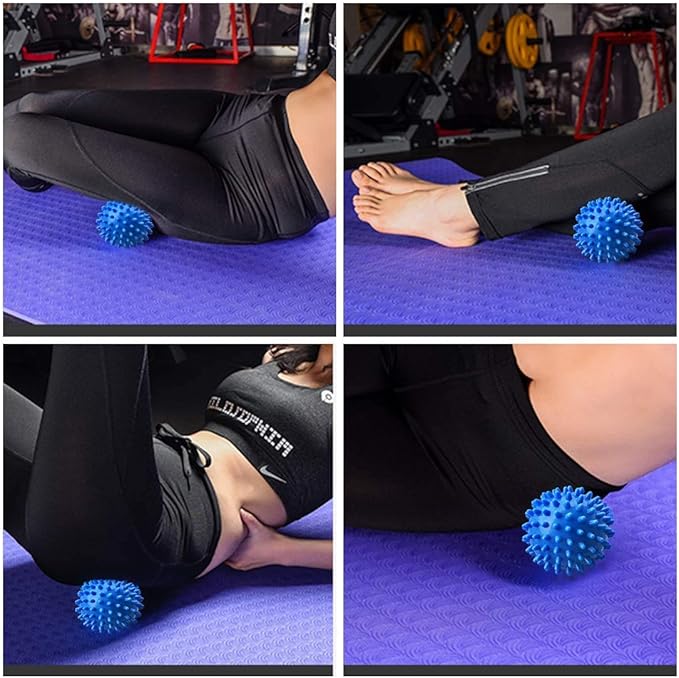 PGYUD Spiky Massage Balls 4 Pack, Trigger Point & Plantar Fasciitis Relief, Deep Tissue Roller for Feet, Back, and Muscles (Green, Pink, Purple, Blue)