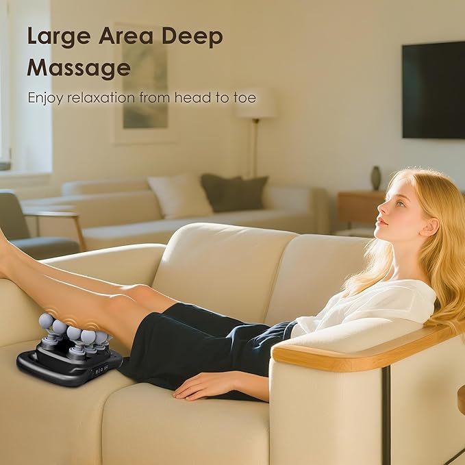 16 Head Massage Gun Set, Deep Tissue Percussion Massager, 2600mAh Electric Massage Tools with 9 Styles & Levels, Black