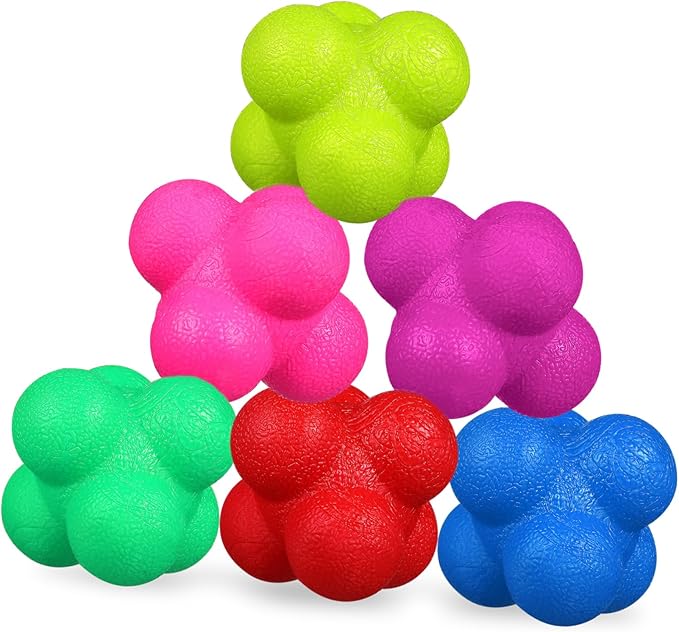 UPKOCH 6 Pcs Hexagonal Reaction Training Balls with Design Lightweight Portable Fitness Reaction Balls for Agility Hand Eye Coordination Reflex Speed Fun Multiplayer Sports