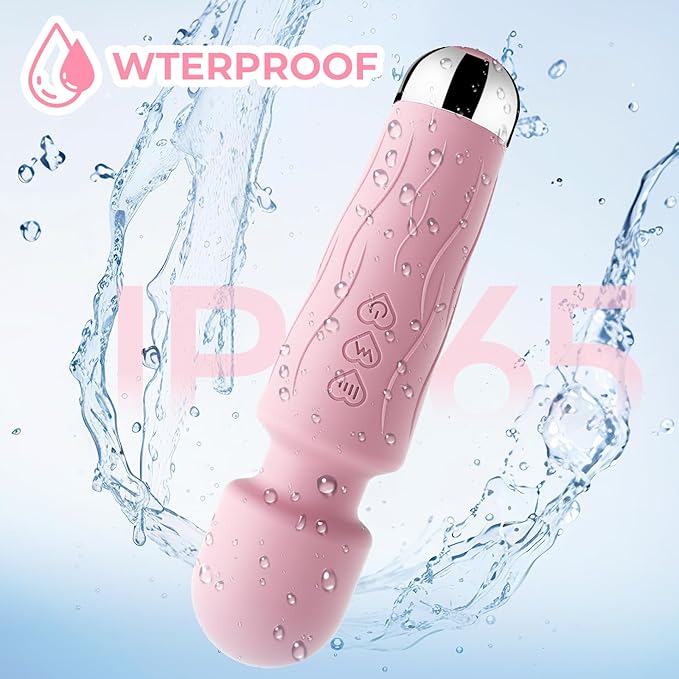 Handheld Personal Small Massager with APP–Waterproof, USB Rechargeable, 20 Vibration Patterns, 8 Speeds,Pink