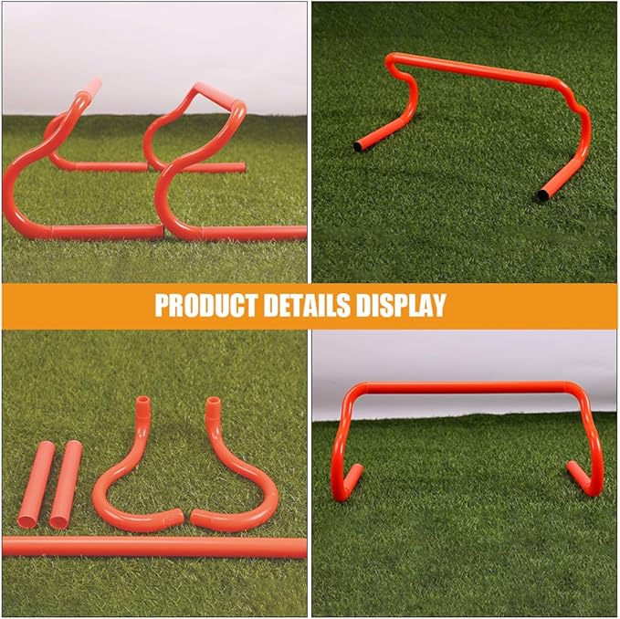 Milisten 3pcs Detachable Agility Speed Hurdles Set Orange for Soccer Basketball Football Training Equipment Exercise Balance Drills