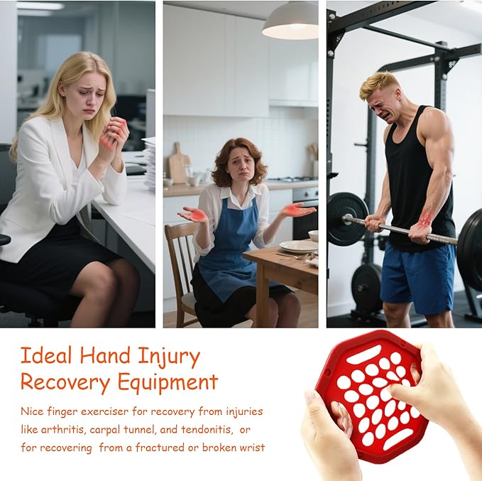 Hand Exercise Webs for Physical Therapy, Thickened 6.5" Hand Grip Strengthener Finger Exerciser for Therapy, Stress Relief Therapy Equipment for Finger Wrist Hands Foream - Medium