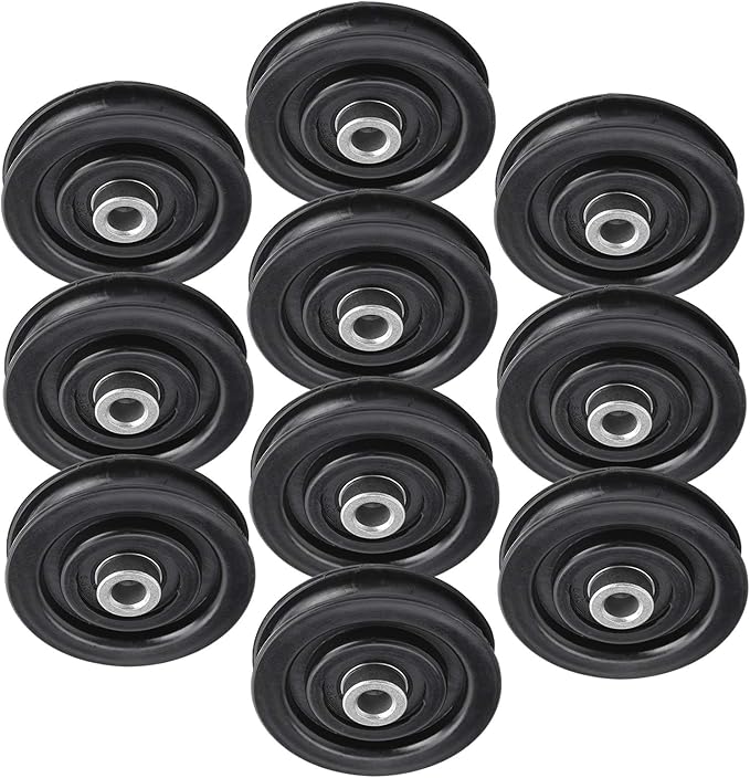 Nylon Iron Pulley for Exercise Equipment | 10PCS Heavy Duty Gym Attachments | Home Gym/Garage Door Pulley System | Strength Training Accessories