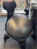 Balance Ball Chairs for The Office with Back, Rolling Exercise Ball Seat for Core Workout, Posture Correcting Computer Chair Yoga for Work(E)