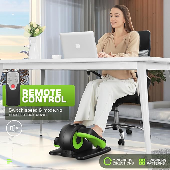 Ancheer Under Desk Elliptical,Ellipse Leg Exerciser for Seniors Fully Assembled, Electric Seated Pedal Elliptical Exerciser with Remote &12 Resistance Adjustable Speed