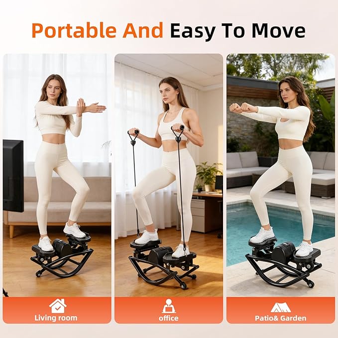 Rock Fitness Stepper, Portable Step Rocker Side to Side at Home, Aerobic Workout Machine Fitness Equipment Suitable for Apartment and Dormitory