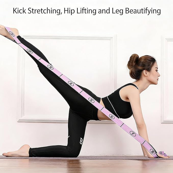 Fitness Resistance Bands with Handles, Numbered Resistance Bands for Glutes, Fitness Resistance Band for Stretching and Yoga, Adjustable Band for Seniors