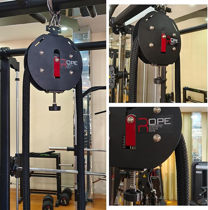Suspension Trainer Style Endless Rope Trainer, Portable Cable Machine with Adjustable Resistance for Home Use in Back, Arms, Grip, Coordination Workouts, Circumference 4m/157in