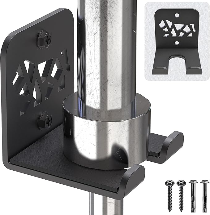 Kipika Versatile Wall Mounted Barbell Holder with Hooks Storage Rack for Barbell Bars Holds Under 33mm Bar Size and Fitness Accessories Space-Efficient Gym Organization for Home & Commercial Use