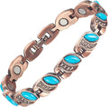 Copper Bracelets for Women, Pure Copper with Colored Turquoise Bracelet, 3500 Gauss Magnets, Fashion Jewelry（FUTI-1）