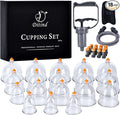 Ditind Cupping Therapy Set, 18 Pcs Cupping Set, Professional Cupping Kit for Massage Therapy, Portable Upgrade Cupping with Case, Pump Suction Cups for Cellulite Muscle Pain Relief Physical Therapy.