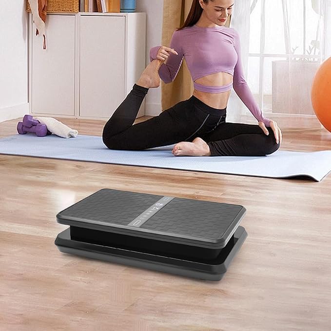 Vibration Plate Exercise Machine -Whole Body Workout Fitness Platform with Remote Control & Resistance Bands 1-99 Speed for Home Gym Whole Body Fitness
