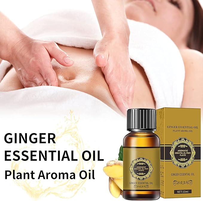 10 Pack Belly Drainage Ginger Oil, Ginger Oil Lymphatic Drainage Massage Oil, Natural Lymphatic Drainage Ginger Oil,Ginger Massage Oil,Plant Aroma Oil, Natural Ginger Essential Oil
