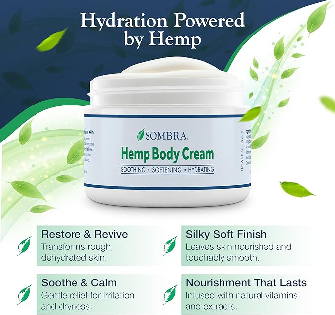 Sombra Hemp Body Cream 8oz Jar