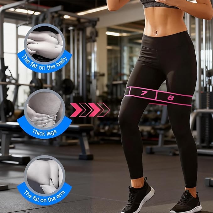 Fitness Resistance Band for Stretching & Yoga, 8/10/12-Section Stretch Band with Clear Markings, Elastic Training Band for Pilates, Yoga, Fitness & Stretching Exercises