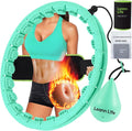 U2-26 Knots 19”- 56”, Weighted Hula Hoop for Adults Weight Loss, Infinity Hoop Plus Size, Children Adults Home Outdoors, Fun Fitness Exercise, Abdominal Toner,Free Waist Trimmer&Wash Bag