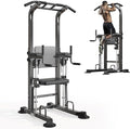 SogesHome Power Tower Pull Up Bar and Dip Station, Multi-Function Free Standing Pull Ups, Adjustable Height Dip Bar Strength Training Workout Equipment, Pull Up Stand Workout for Home Gym Exercise Equipment