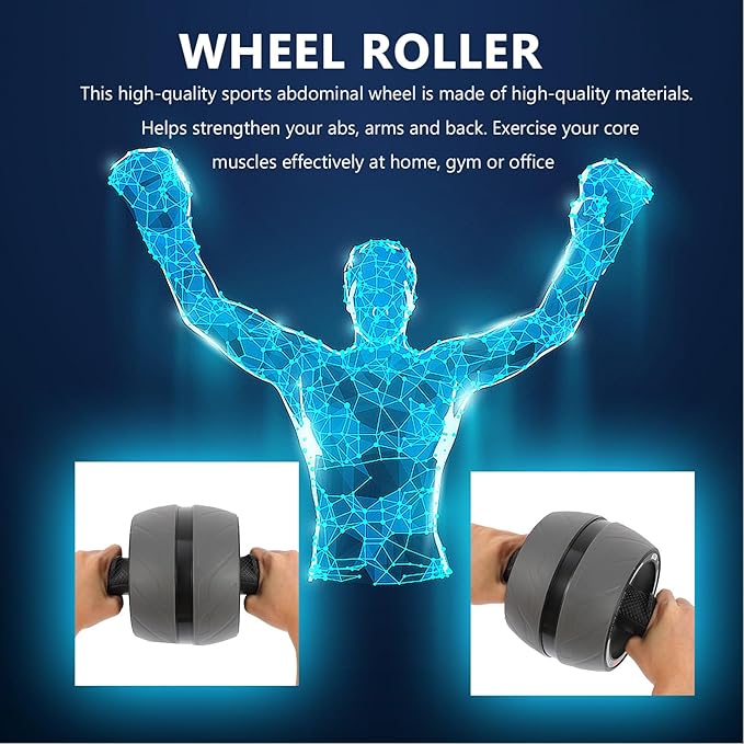 Ab Roller Wheel Abs Automatic Return Fitness Roller for Core Workout Home Exercise Abdominal Trainer for Men Women