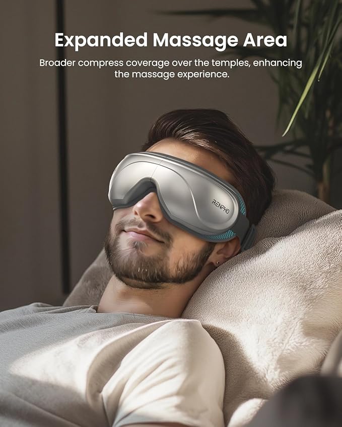 RENPHO Eye Massager with Heat and Cooling, Mothers Day Birthday Gifts for Mom Dad Women Men Heated Eye Mask for Migraine Relief Reduce Strain Improve Sleep Eyeris 2
