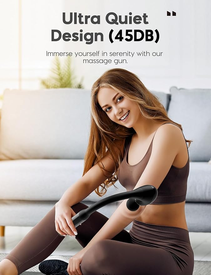 FVZ Massage Gun with Upgraded Extension Handle, 10MM Massage Gun Deep Tissue, Back Massager, Muscles/Neck/Shoulders/Waist/Legs Massager Portable for Pain Relief, Best Gifts for Women Men