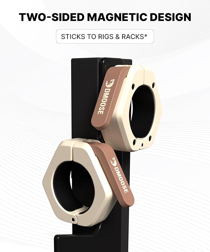 DMoose Fitness Barbell Clips 2 Inch (Pair) - Quick Release Olympic Barbell Clamps & Collars with Anti Slip TPR Grip for Secure Weightlifting and Powerlifting - Weight Clips for Bars at Home or Gym
