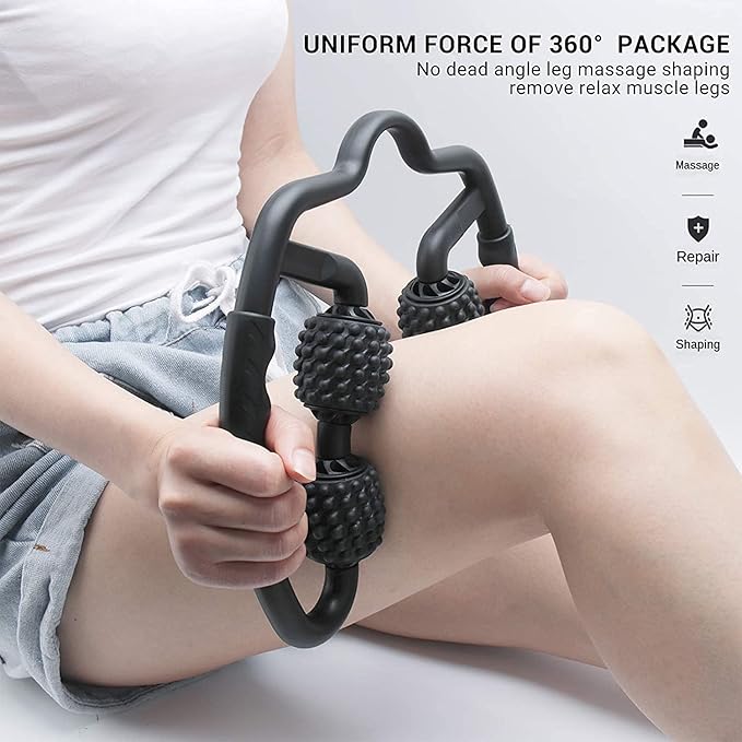 Muscle Massager Roller, Trigger Point Foam Roller for Calves, Legs, Arms, Shin Splints, Massage Tool to Relieve Soreness, Stiffness, and Tight Muscles, Cellulite and Deep Tissue Massaging
