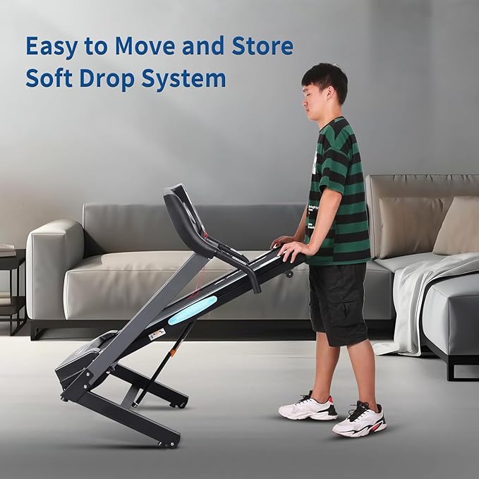 Treadmills for Home, Folding Treadmill with 12% Auto Incline, 2.5 HP, 8.5 MPH Speed, 15 Preset Programs, Heart Rate Sensor, LCD Display, 220 lb Weight Capacity for Office Workout