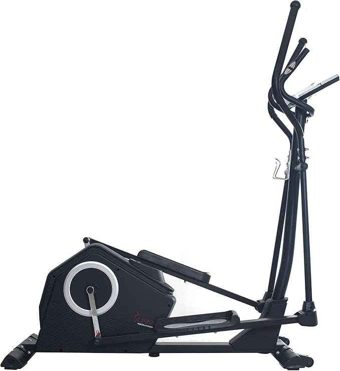 Sunny Health & Fitness Upright Elliptical Machine, Full Body Cardio Exercise with Adjustable Resistance, Arm and Leg Workout Machine, SunnyFit App via Bluetooth Optional Electro-Magnetic Resistance