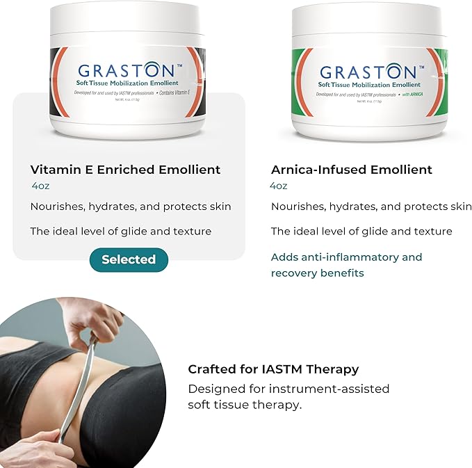 Graston Technique Vitamin E Enriched Emollient Cream - 4oz Jar, Ideal for IASTM Massage Lotion & Massage Cream, Perfect Vitamin E Cream for Massage and Physical Therapy, 1-Pack