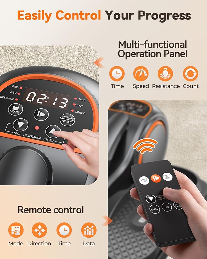 YOSUDA Under Desk Elliptical,Elliptical for Seniors Fully Assembled,Quiet & Portable Electric Seated Pedal Exerciser with 10 Level Resistances & Speeds,Remote Control